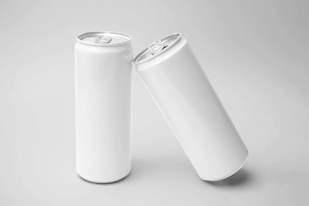 Aluminum Can Mockup Two Cans Gray