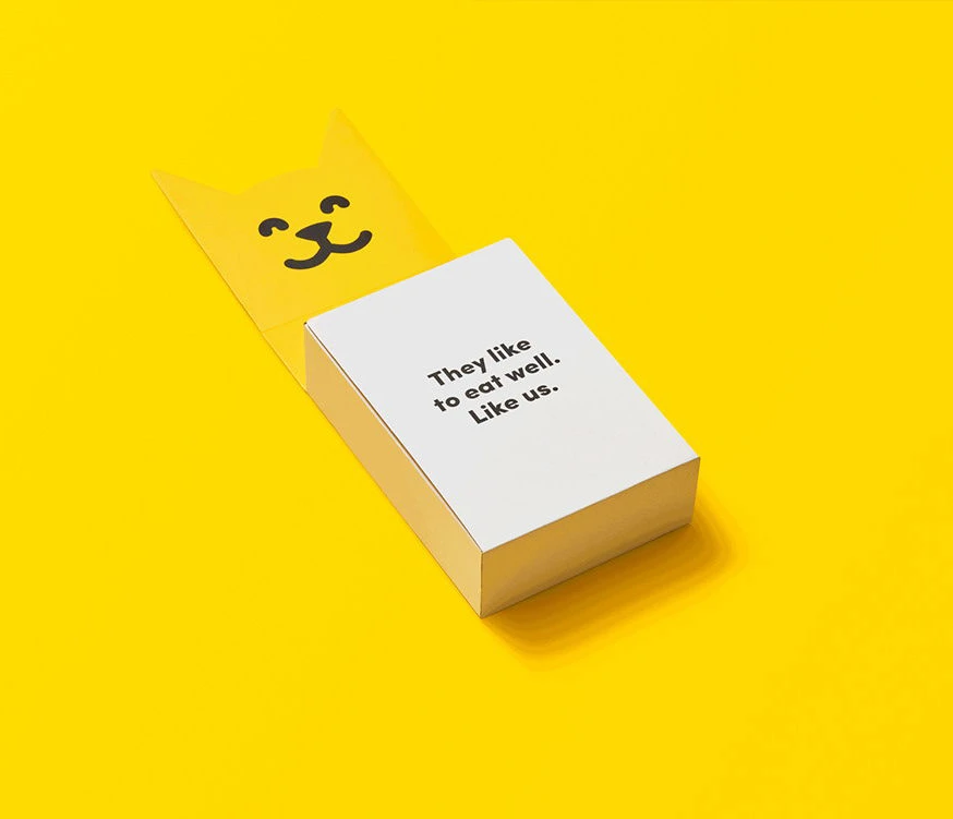 Animals Like Us Dog Food Slogan Packaging