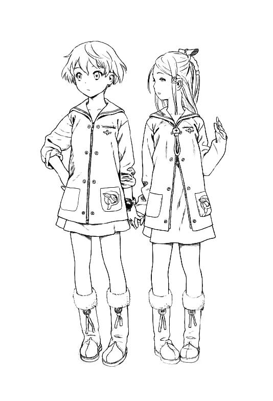 Anime Girl Line Art Drawing Reference