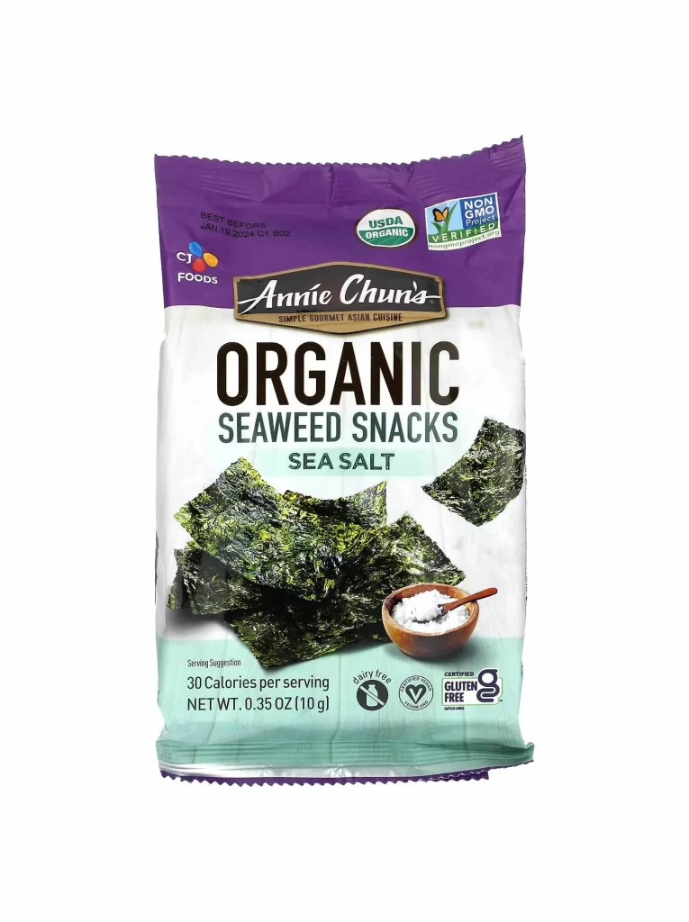 Annie Chun’s Organic Seaweed Snacks Sea Salt Packaging
