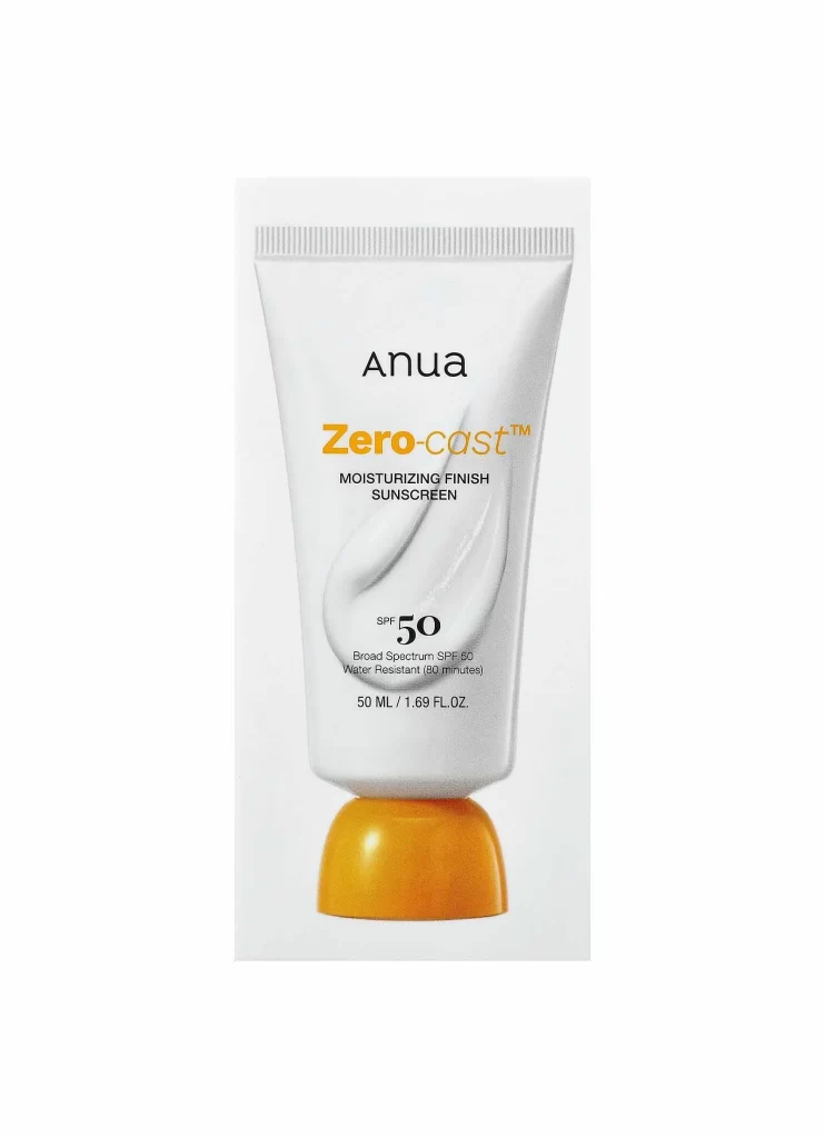 Anua Zero-Cast Moisturizing Finish Sunscreen SPF 50 Packaging