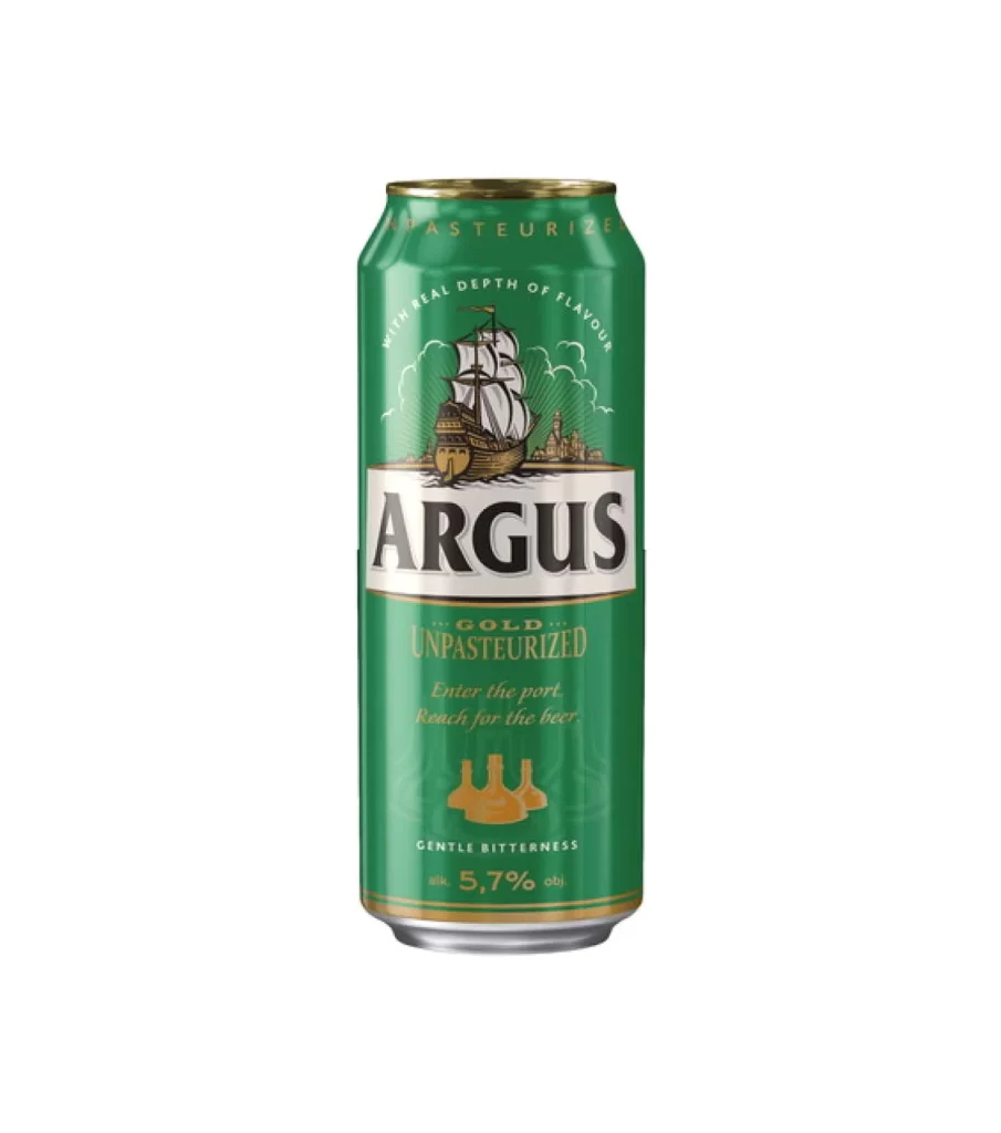Argus Unpasteurized Lager Beer Can Packaging