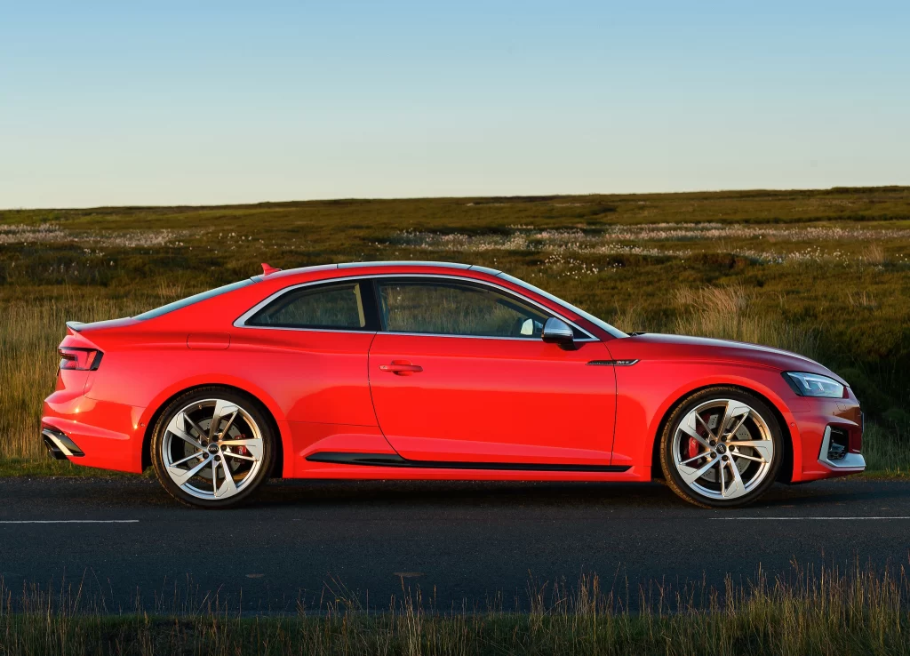 Audi Coupe Side View Red Car Photography