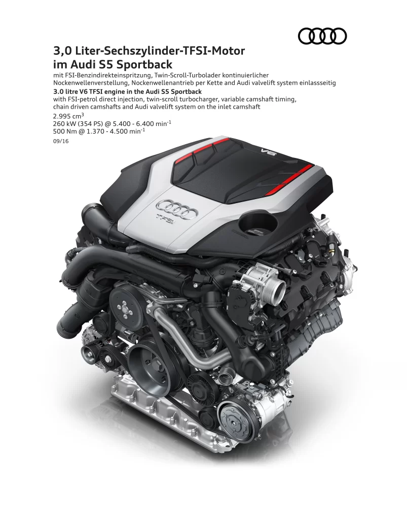 Audi S5 Sportback V6 Engine View