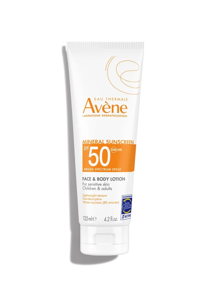 Avene Mineral Sunscreen Face and Body Lotion Packaging