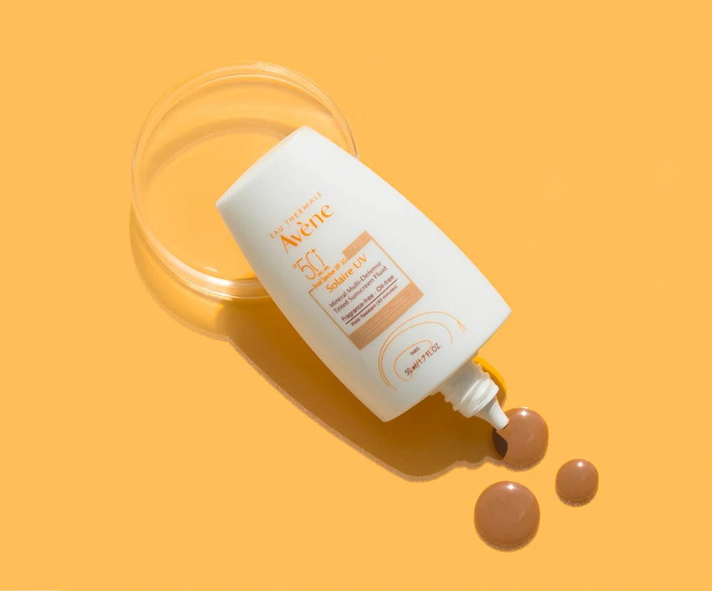 Avene Mineral Tinted Sunscreen Fluid Pump Packaging