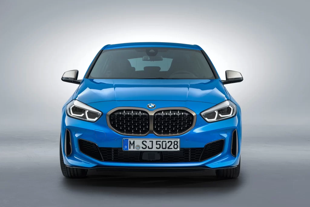 BMW 1 Series Front View Blue Car Photography