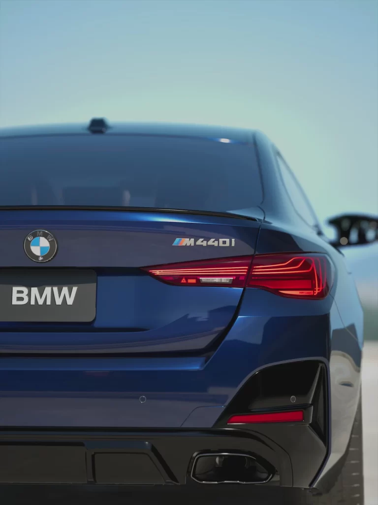 BMW 440i Blue Rear View