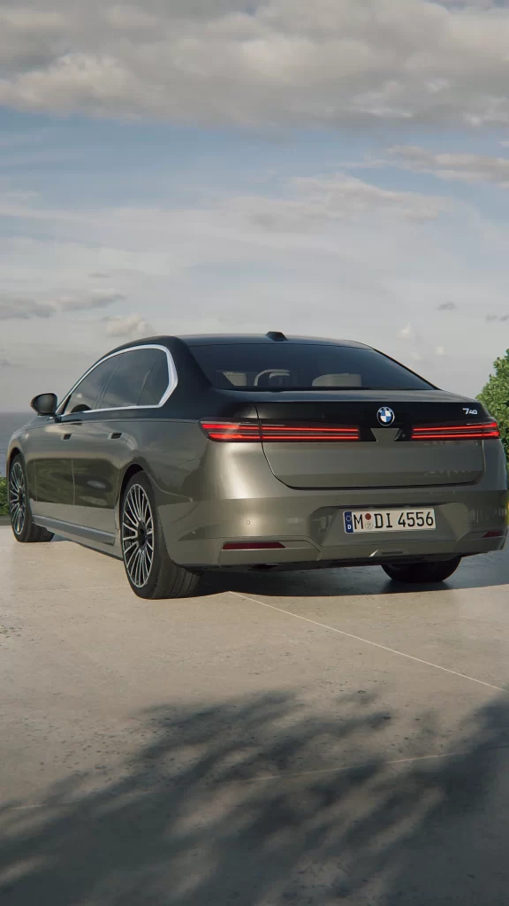 BMW Grey Car Rear View