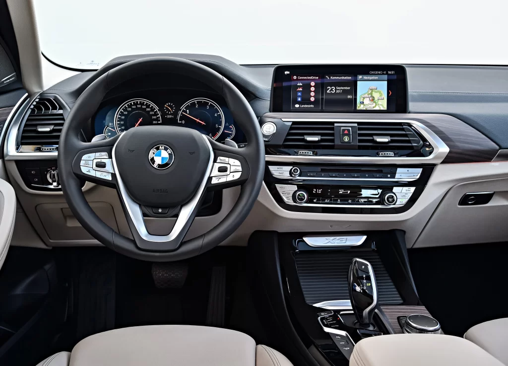 BMW Interior Front View Black and Beige Photography
