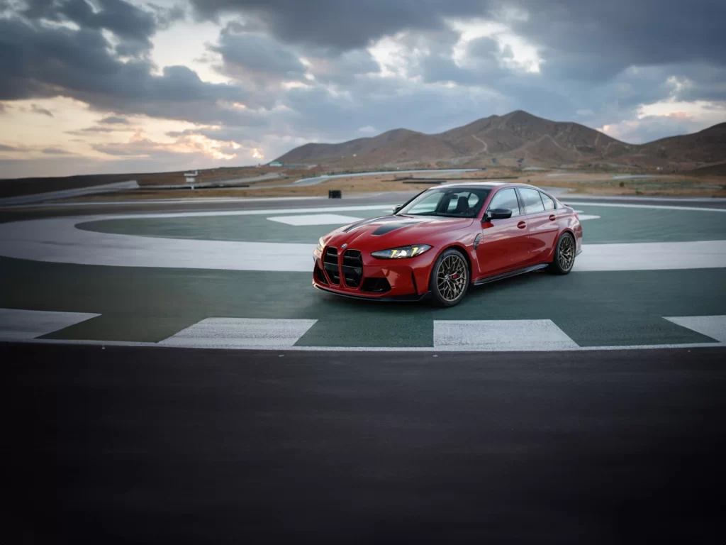 BMW M3 Red Studio Side Dynamic View