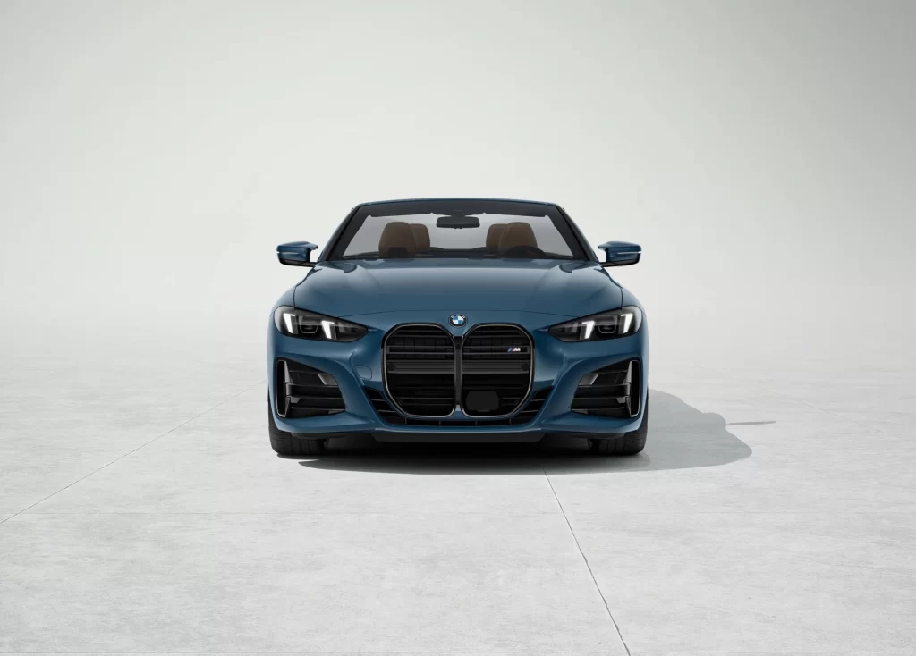 BMW M4 Blue Studio Front Grille View