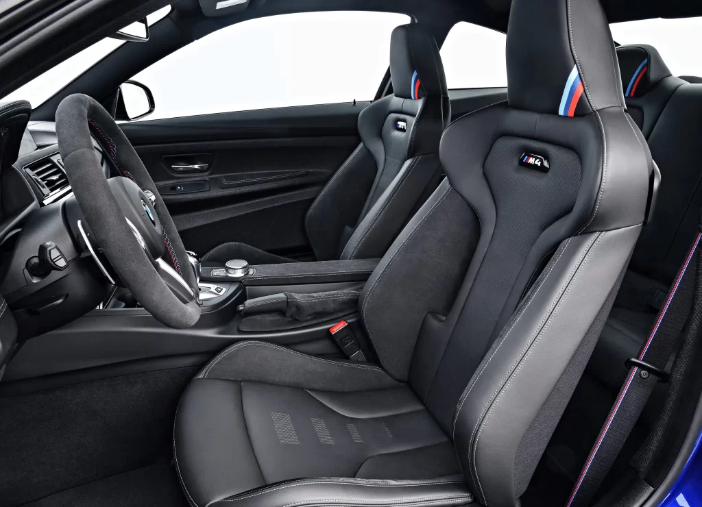 BMW M4 Interior Black Seats White Stitching