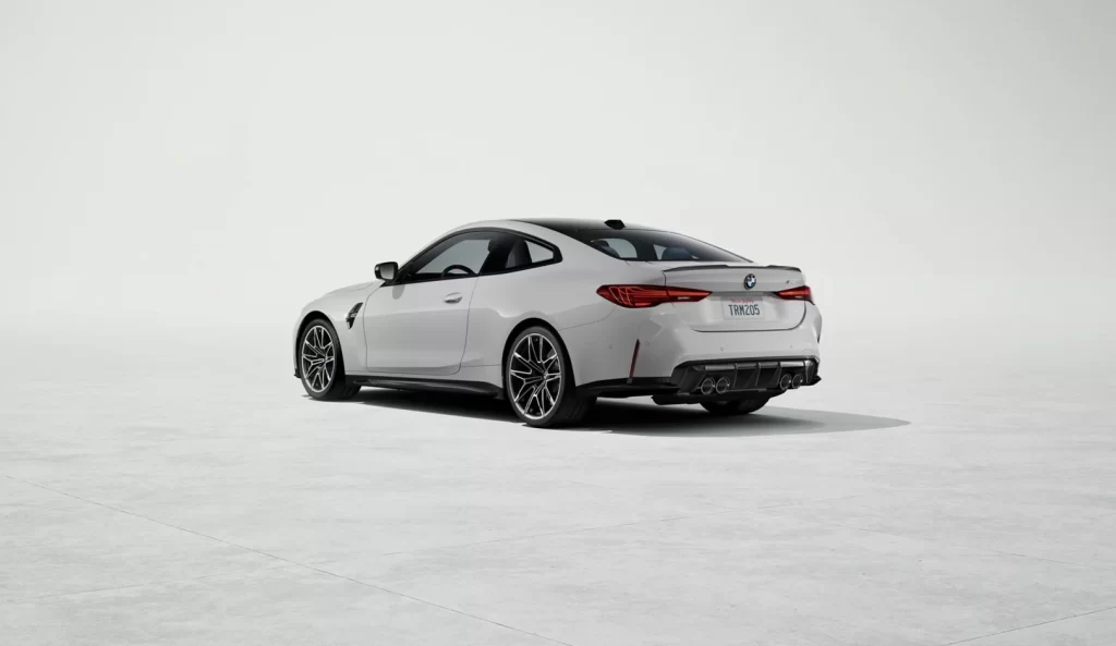 BMW M4 White Side Angle View
