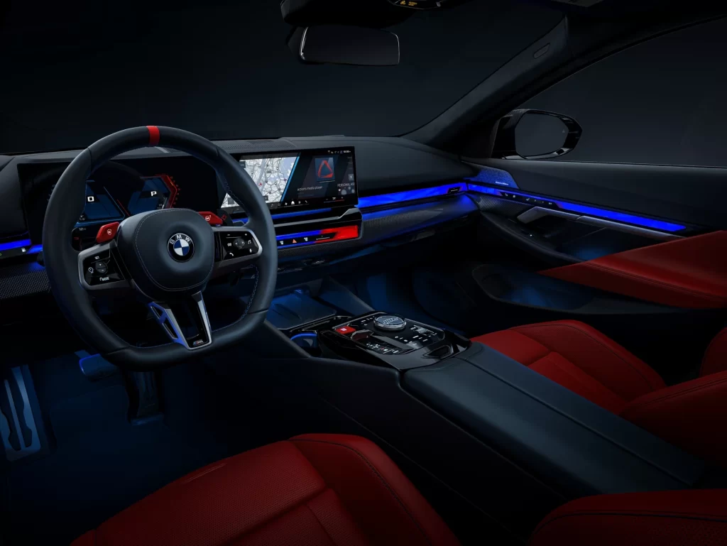 BMW M5 Blue Cockpit View