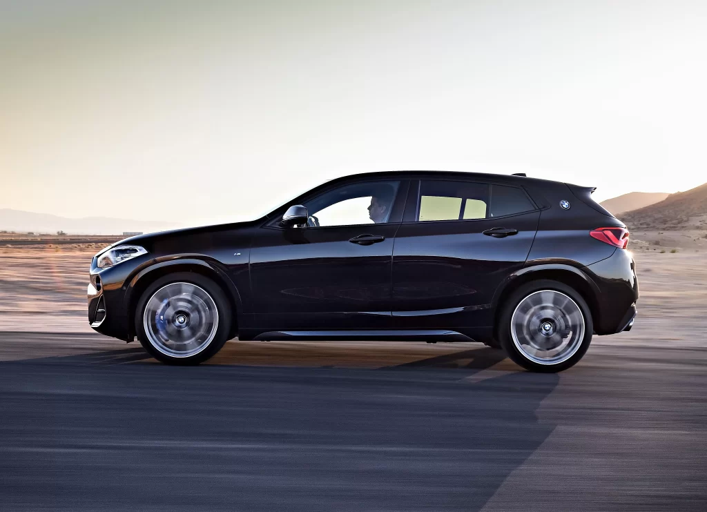 BMW X2 Side View Black Car Photography