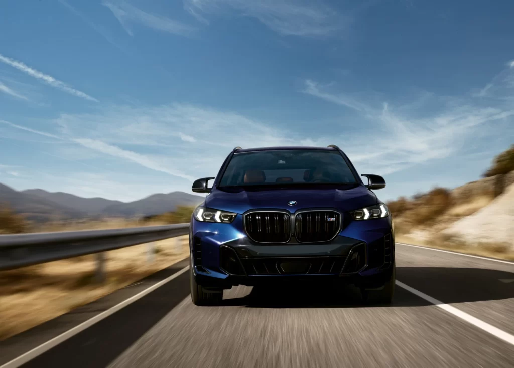 BMW X5 Blue Front Angle View