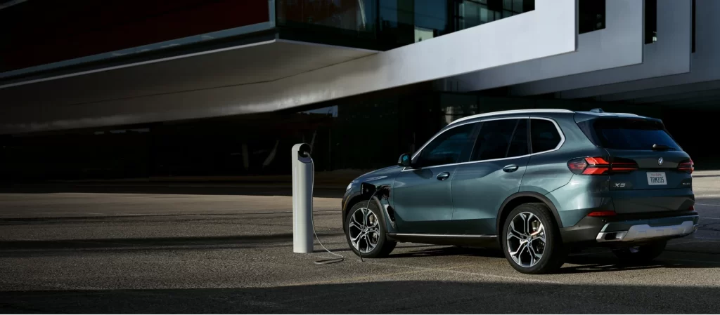 BMW X5 Blue Outdoor Side Dynamic View