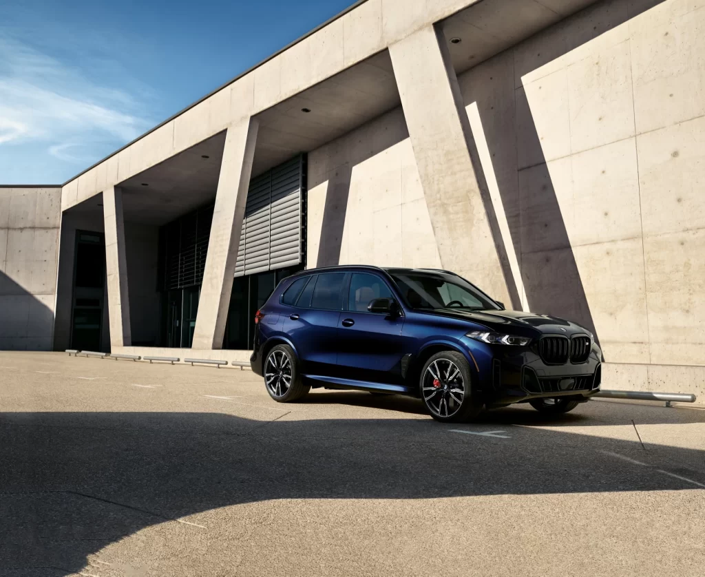 BMW X5 Blue Side Angle View