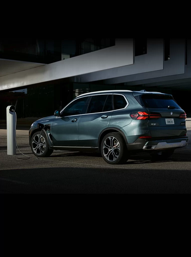 BMW X5 Blue Track Side Profile Shot