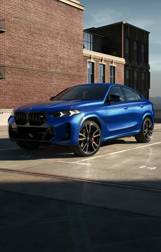 BMW X6 Blue Studio Side Angle View