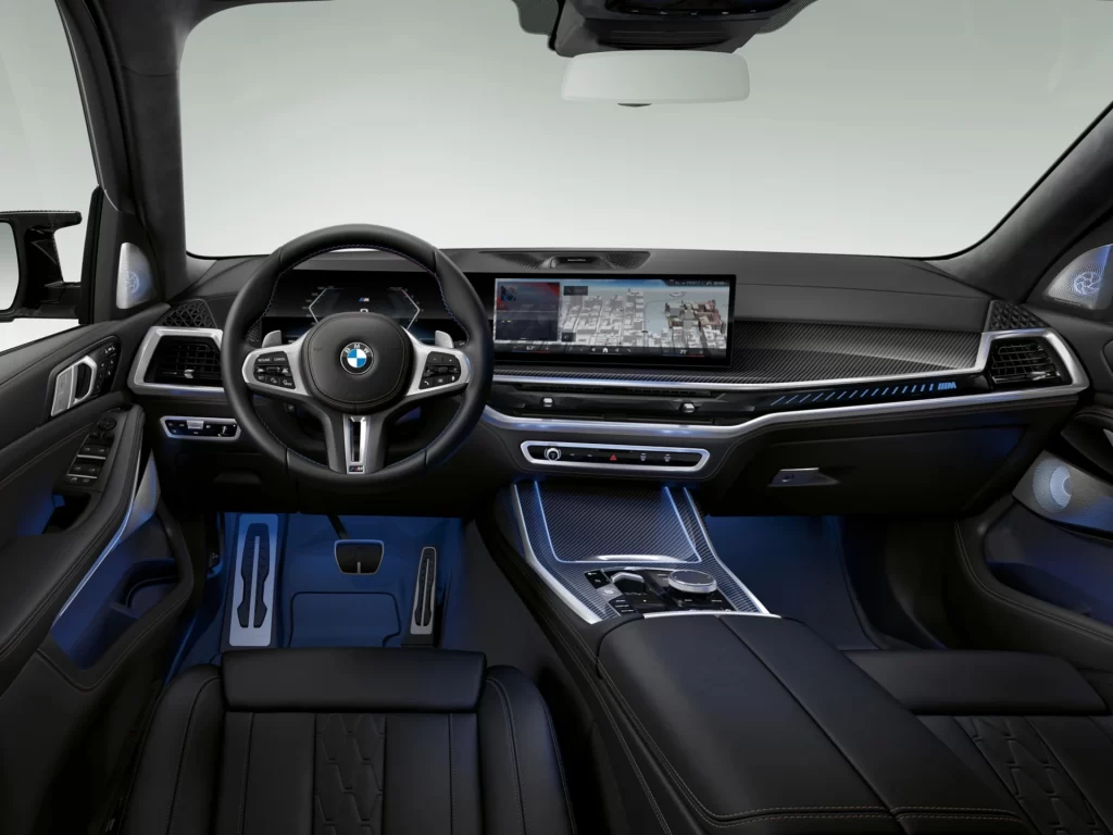BMW X7 Black Track Interior Detail View
