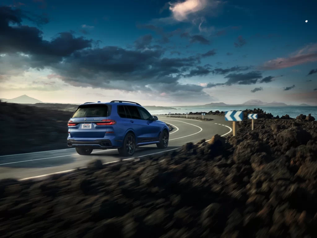 BMW X7 Blue Profile View