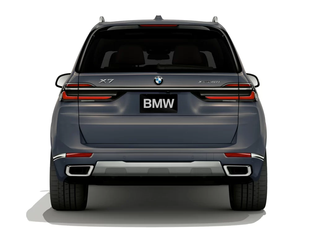 BMW X7 Blue Rear View