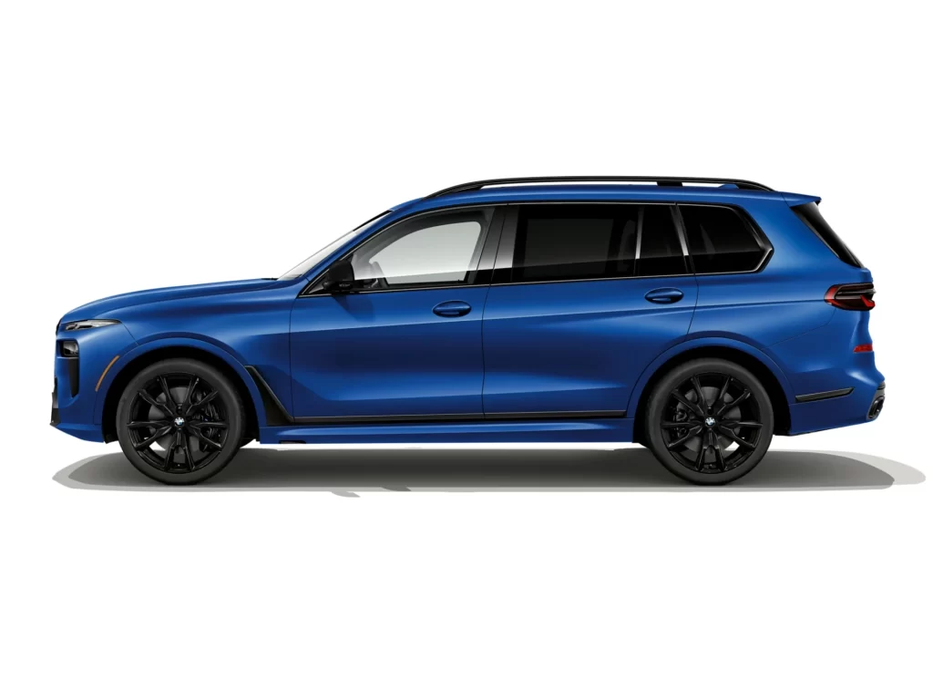 BMW X7 Blue Track Side Dynamic View
