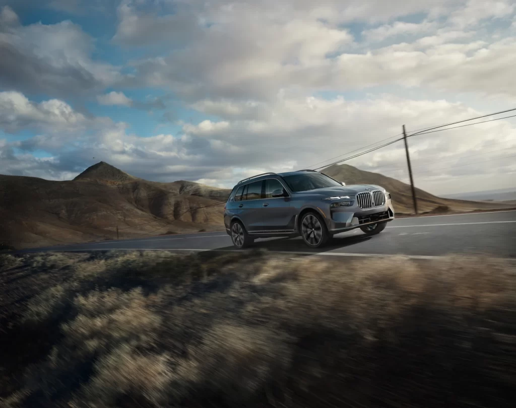 BMW X7 Grey Track Side View