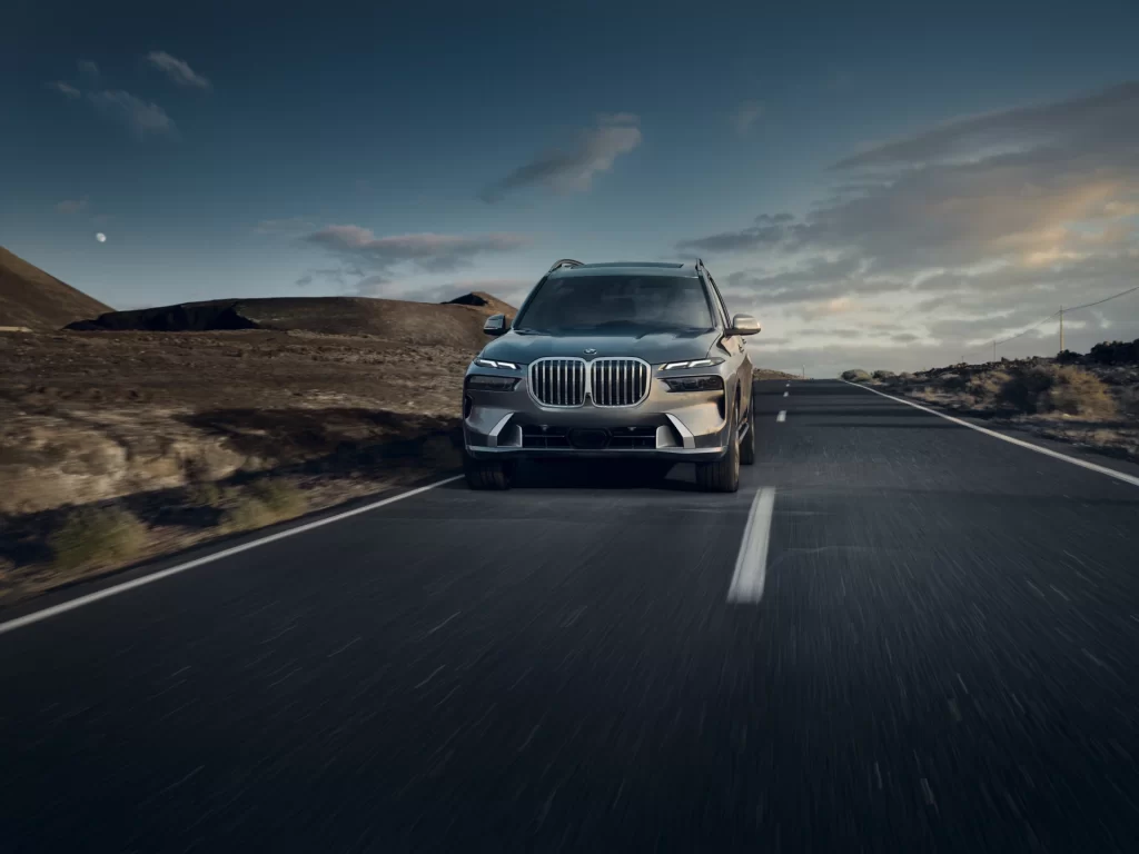 BMW X7 Silver Front View
