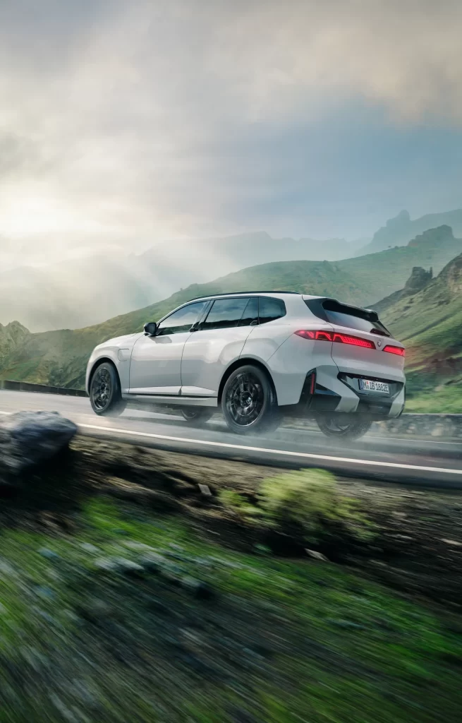 BMW i4 White Studio Side Dynamic View