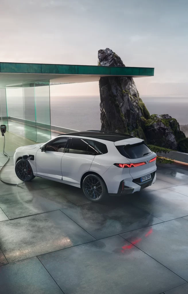 BMW i4 White Track Side View