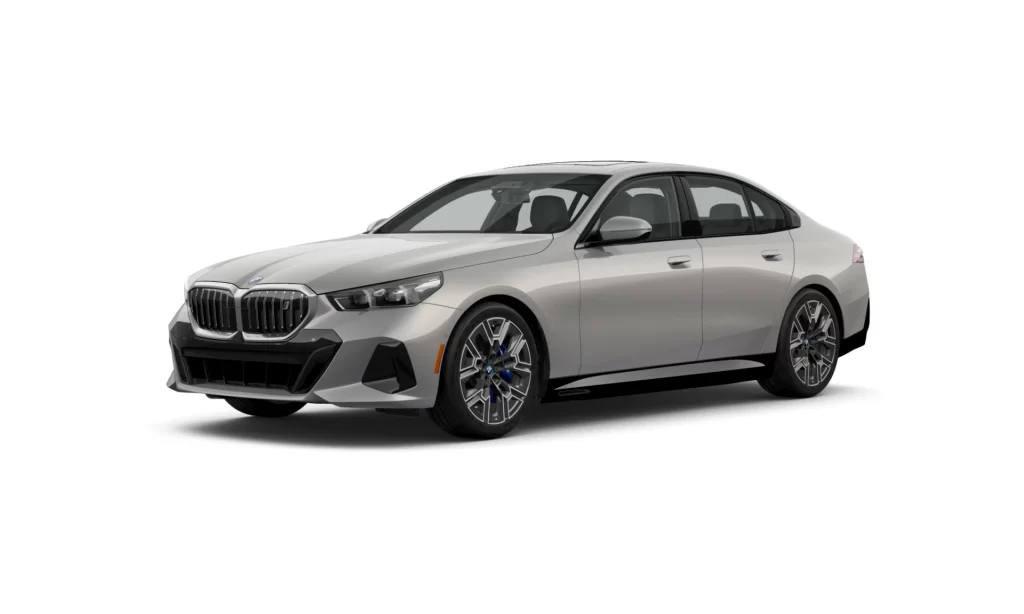 BMW i5 Silver Side Profile Shot