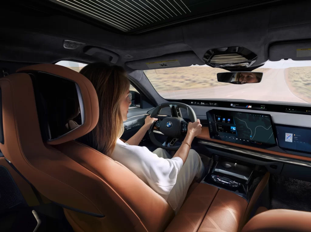 BMW i7 Brown Interior Detail View