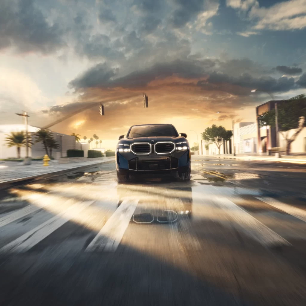 BMW iX Black Outdoor Head On View
