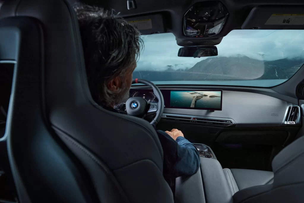 BMW iX Black Track Interior Dashboard View