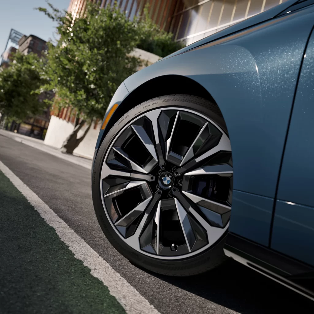 BMW iX Blue Outdoor Side View