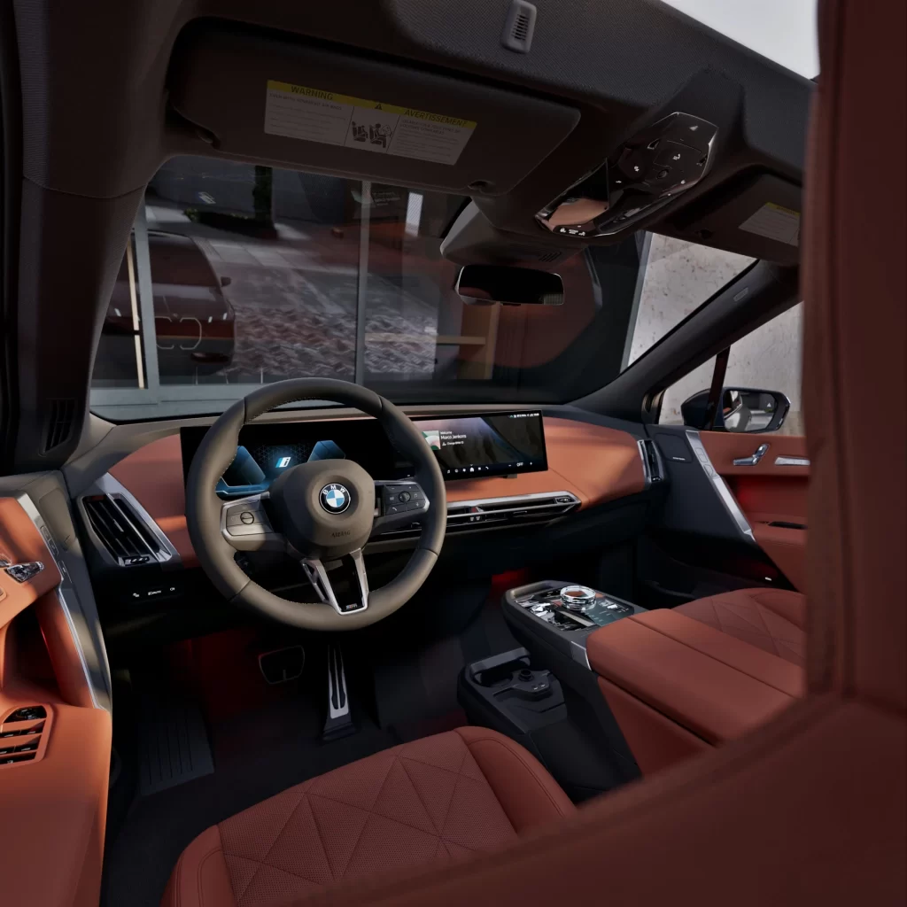 BMW iX Brown Interior Dashboard View
