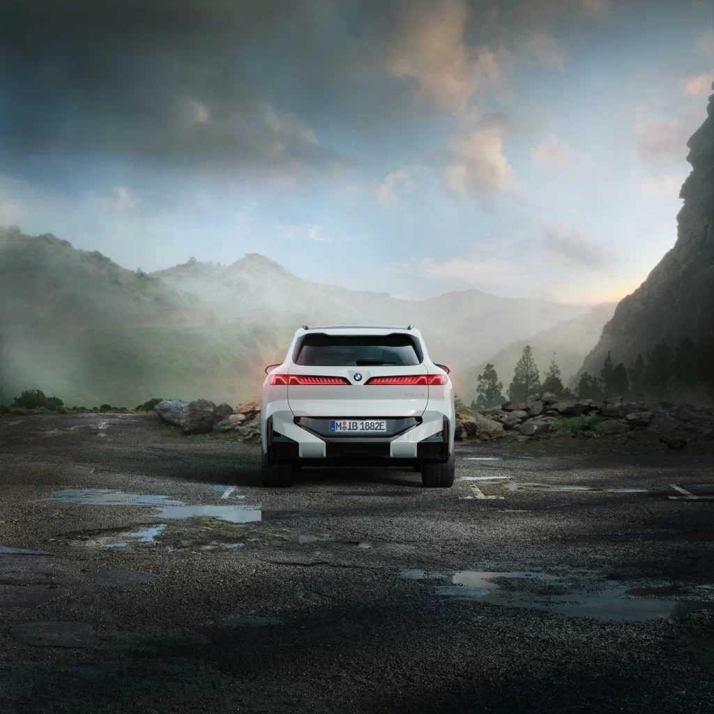 BMW iX White Rear View