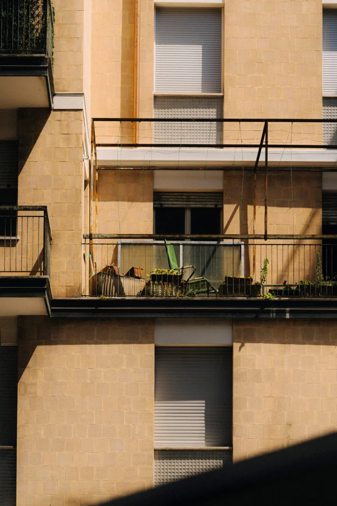 Balcony with Plants Beige Facade Architecture