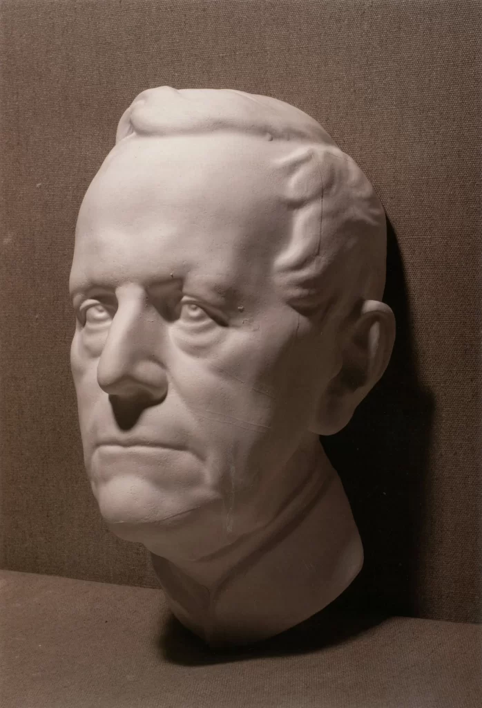 Balding Elder Plaster Bust Front View