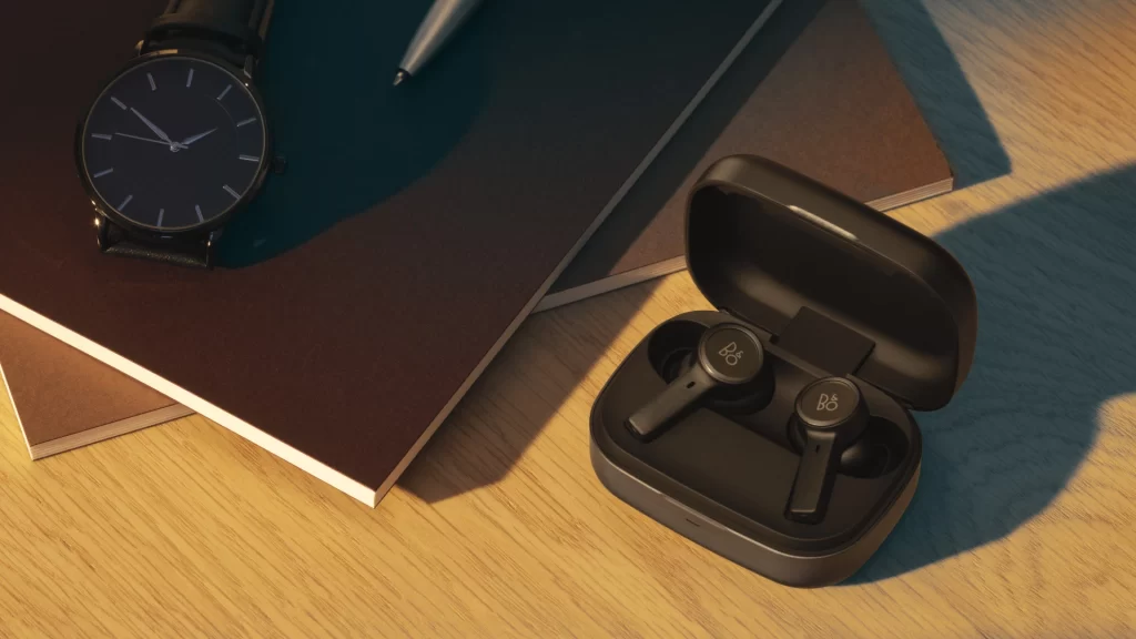 Bang & Olufsen Dark Editorial View Beoplay EX Earbuds