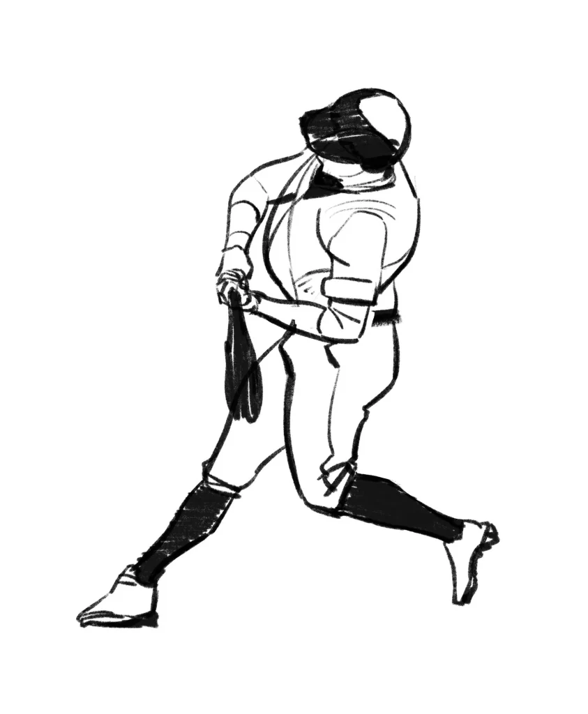 Baseball Player Line Art Reference