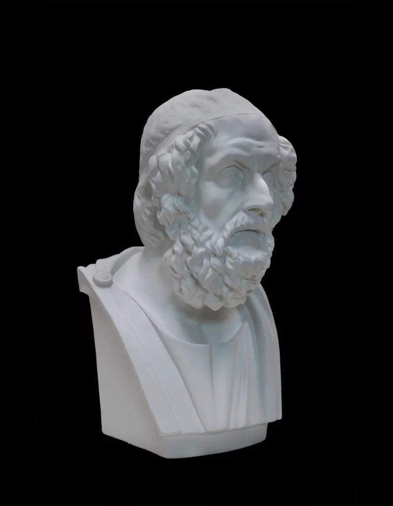 Bearded Man Plaster Bust Statue