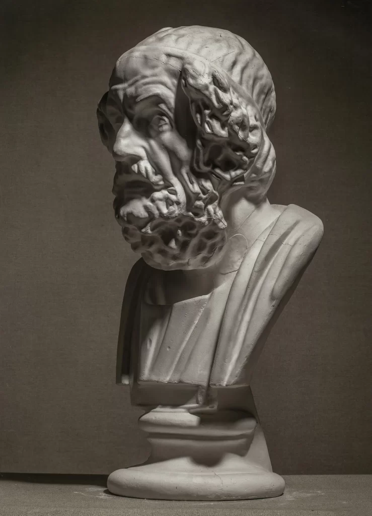 Homer Plaster Bust Three Quarter View