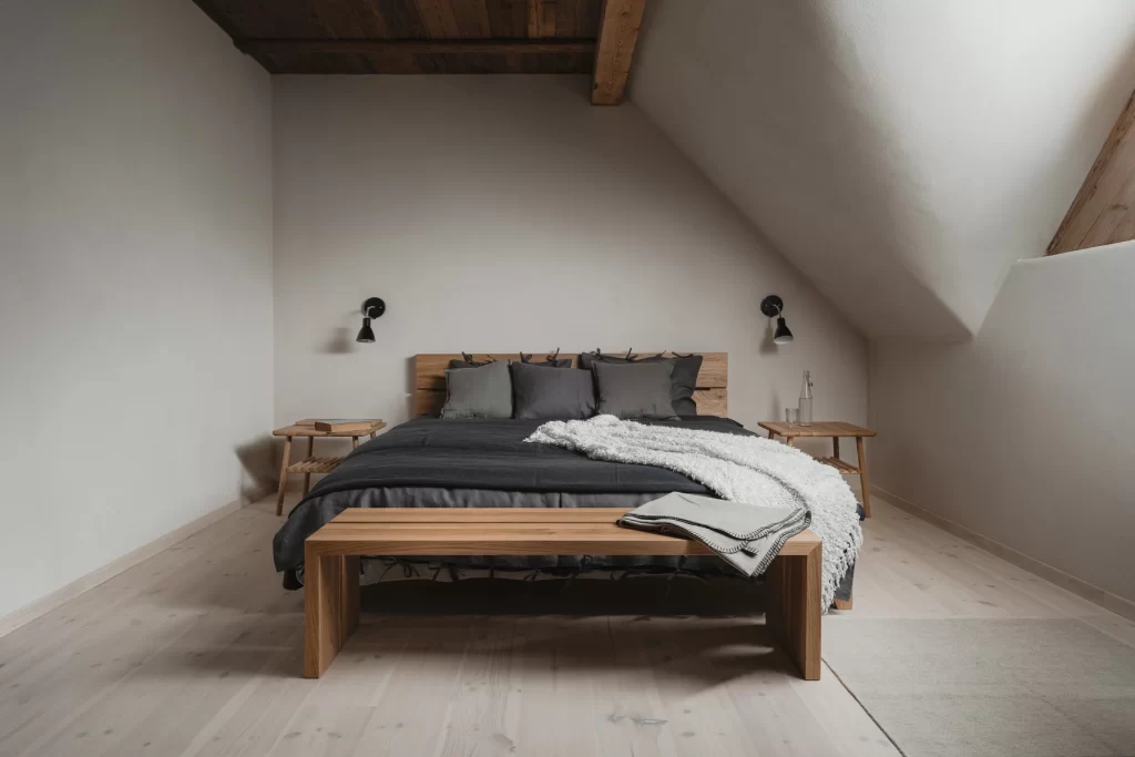 Bedroom Black White Contrast Interior