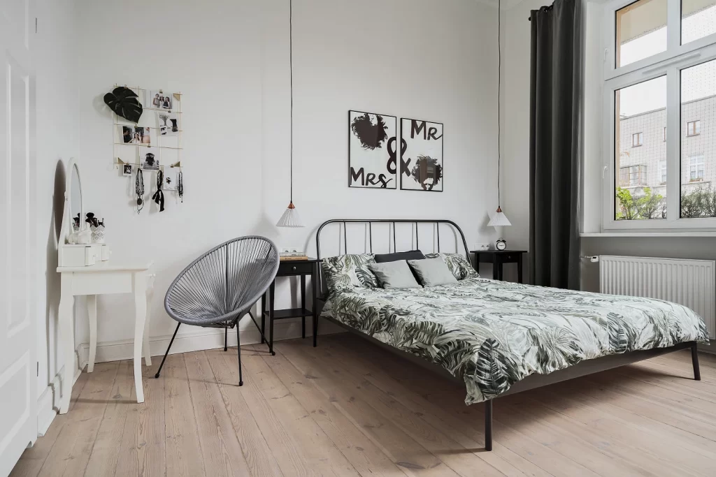 Bedroom Black White Elegant Interior
