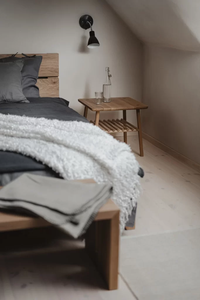 Bedroom Gray White Minimalist Setup Interior