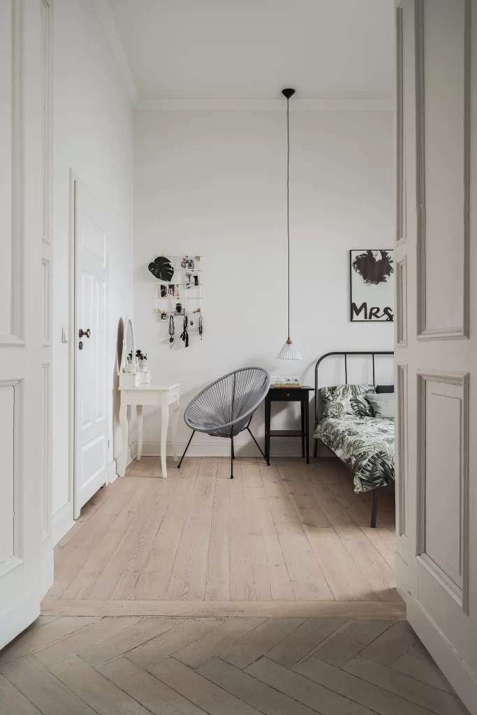 Bedroom White Black Modern Interior